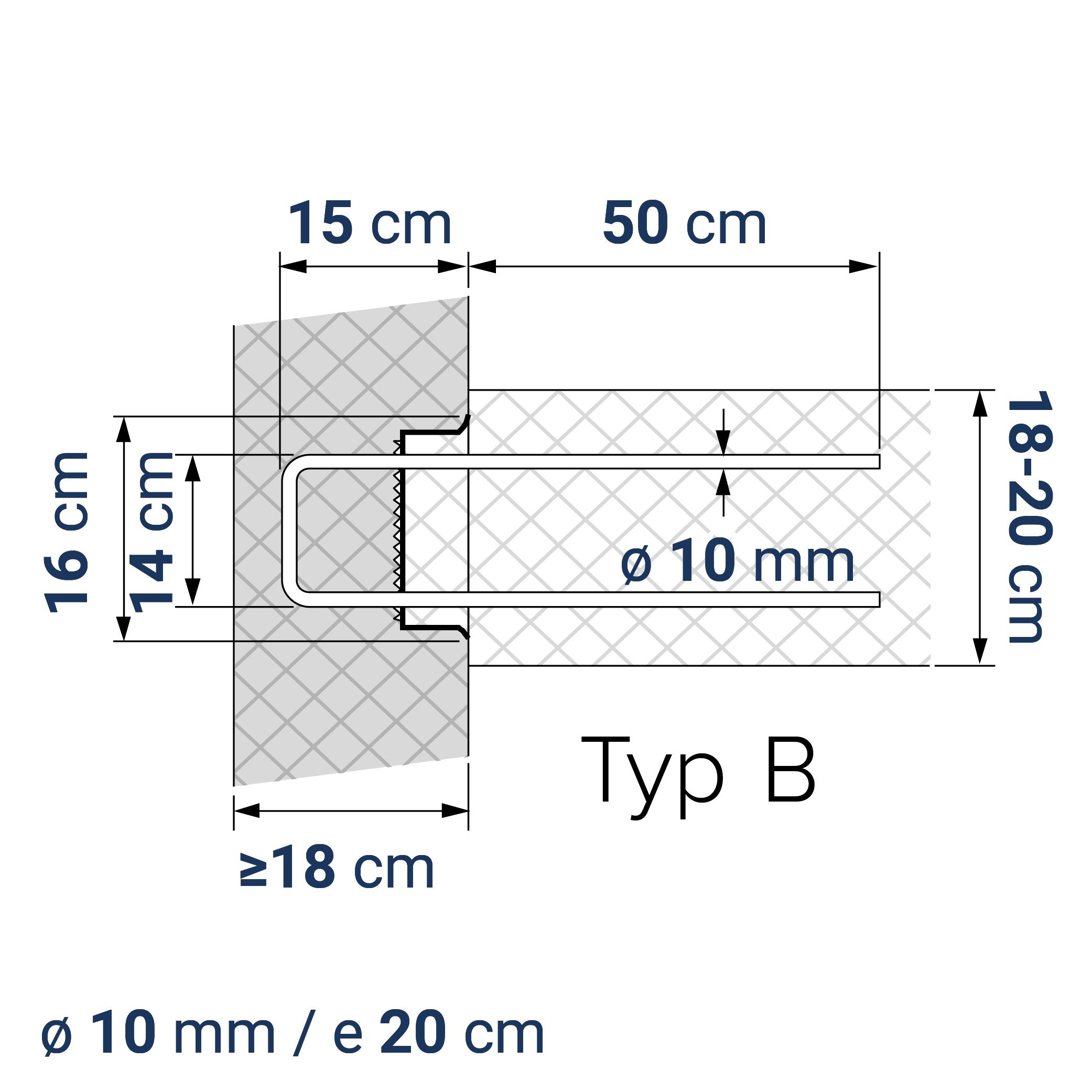 A431011630 7640324040219 BE-BOX® Bewehrungsbox Typ B14-10-20 h15 lü50 | Variante zu COMAX L163 | 125 cm | 5.32 kg/m